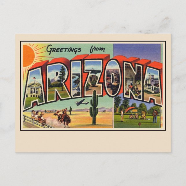 Salutations de l'Arizona Grande Carte Postale Lett (Devant)