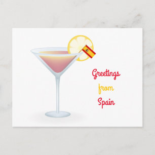 Salutations de l'Espagne Cocktail Carte postale de