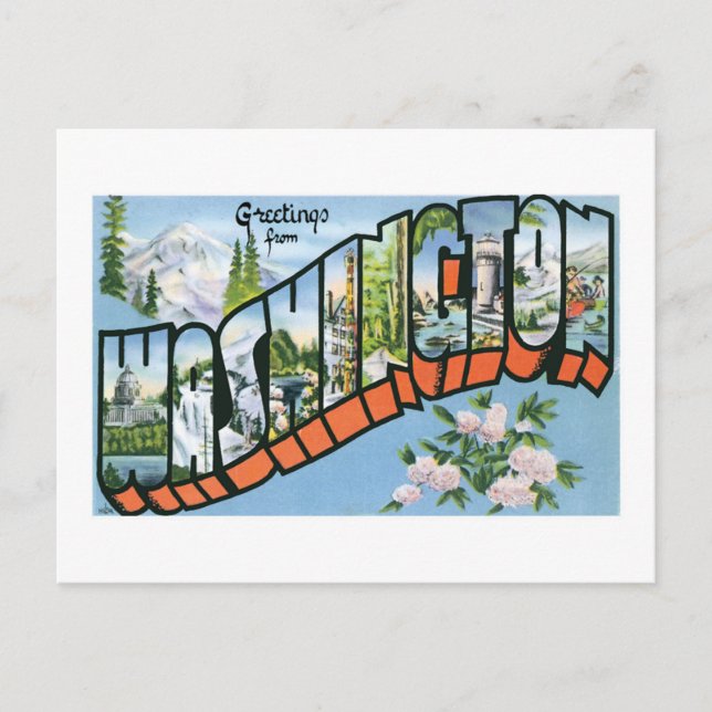 Salutations de l'Etat de Washington ! Carte postal (Devant)
