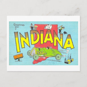 Salutations de l'Indiana Carte postale ancienne