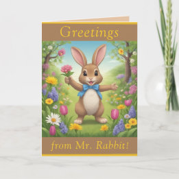 Salutations De M. Rabbit ! - Carte de vacances de 