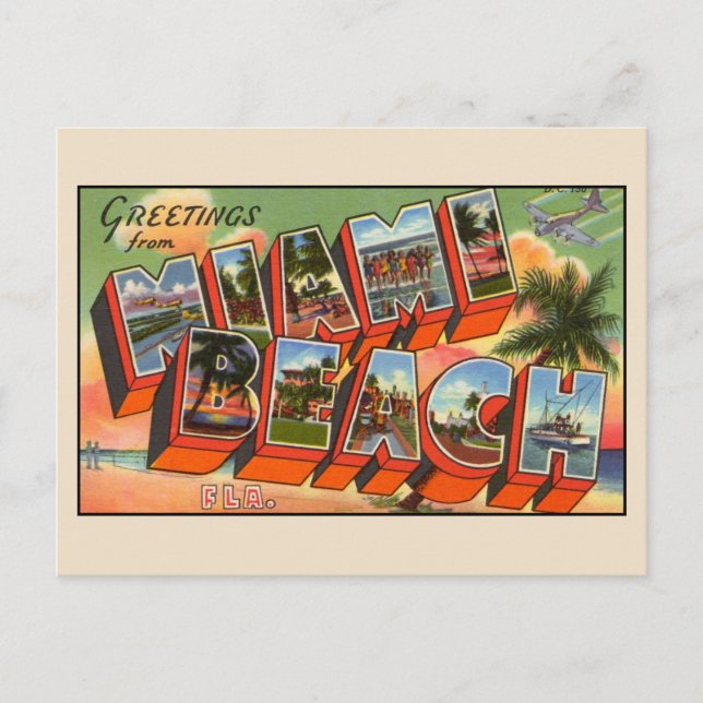 Salutations de Miami Beach Floride Carte postale (Devant)