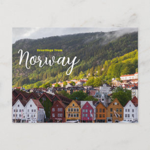 Salutations de Norvège  Carte postale de voyage de