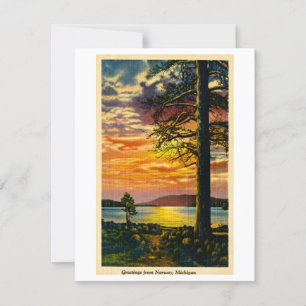 Salutations de Norvège, Michigan - Carte postale V