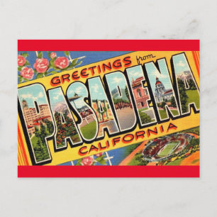 Salutations de Pasadena California Travel Carte Po