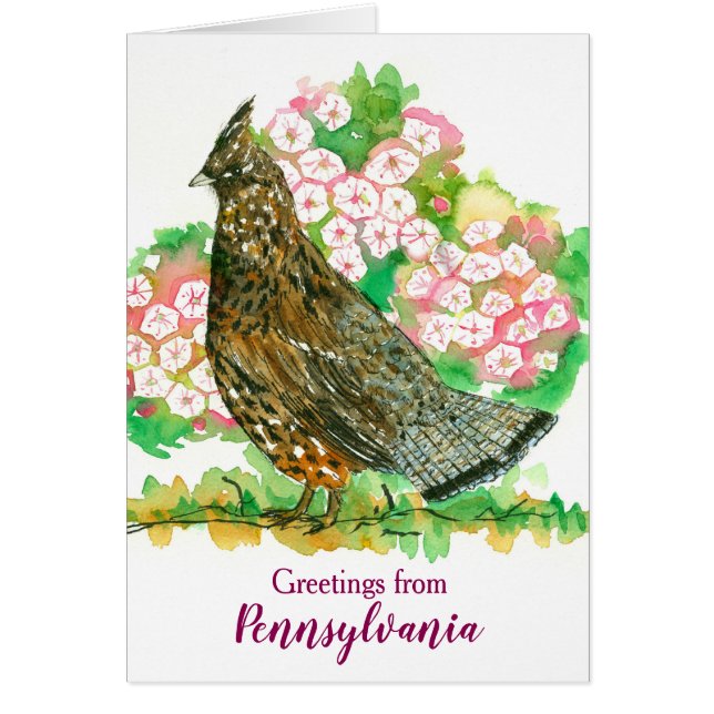 Salutations de Pennsylvania Ruffed Grouse Laurel (Devant)