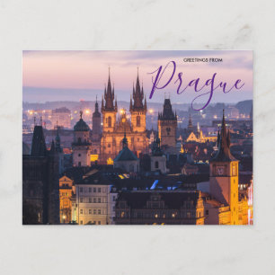 Salutations de Prague Carte postale paysagère Tchè