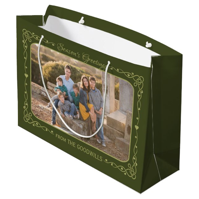 Salutations de saison Custom Photo & Name sac cade (Dos Angle)
