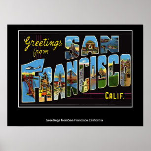 Salutations de San Francisco Californie Affiche