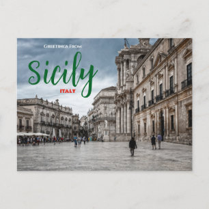 Salutations de Sicile Italie Carte postale de voya