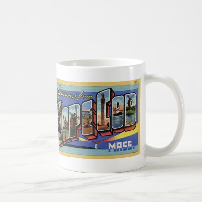 Salutations de tasse vintage de carte postale de (Droite)