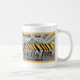 Salutations de tasse vintage de carte postale de