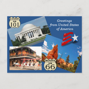Salutations des États-Unis - carte postale