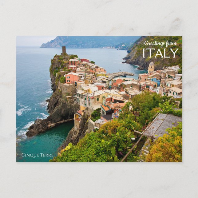 Salutations d'Italie Carte postale Cinque Terre (Devant)