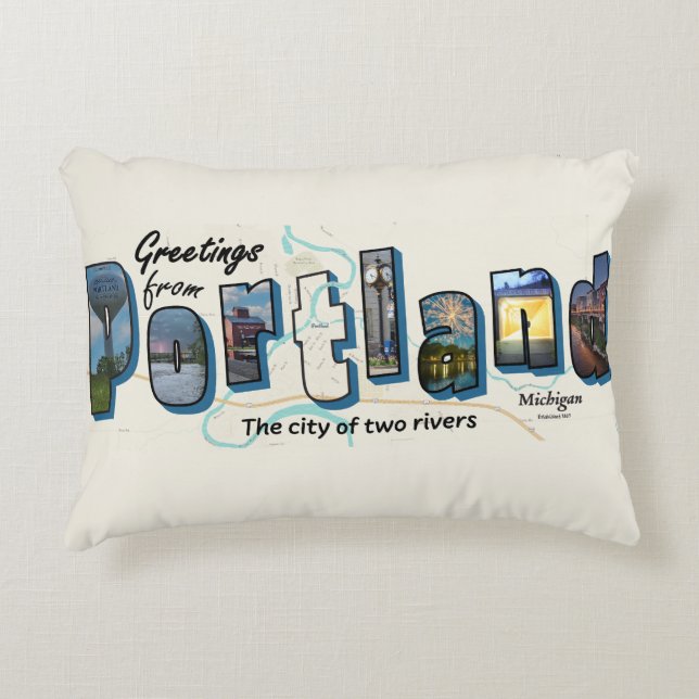 Salutations du Coussin Accent Portland (Devant)