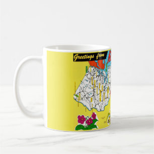 Salutations du Mug Carte Vintage du New Jersey