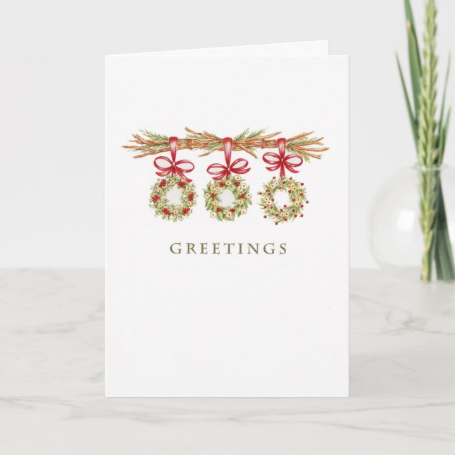 Salutations Trois couronnes Carte de Noël (Devant)