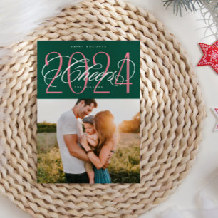 Salutations vertes au Carte photo de Noël 2024