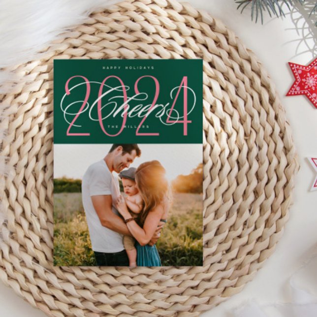 Salutations vertes au Carte photo de Noël 2024 (Créateur téléchargé)