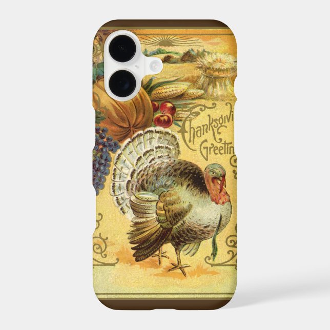 Salutations vintages d'action de grâces avec la Tu (Verso)