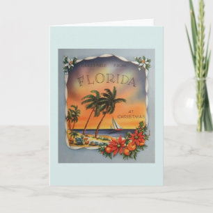 Salutations vintages de la carte de Noël Floride