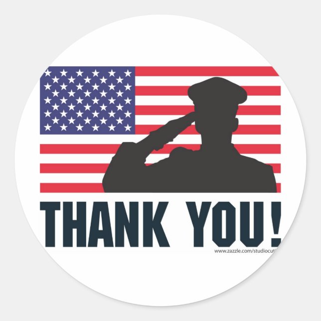 Salute Classic Round Sticker (Front)