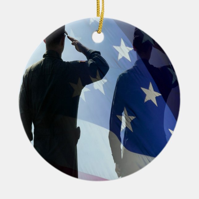 SALUTE FLAG CERAMIC ORNAMENT (Front)