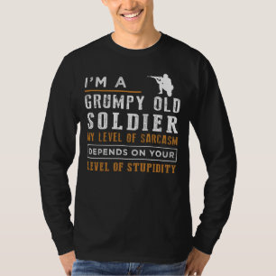 Salute Laughter with Grumpy Old Soldier Tee - Sarc