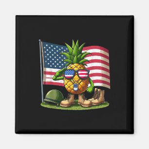 Salute Pineapple American Usa Flag Memorial Day 4t Magnet