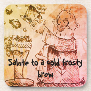 Salute to a frosty brew coaster