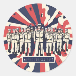 "Salute to Service: Happy Armed Forces Day"T-Shirt Classic Round Sticker