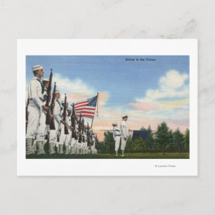 Salute to the Colours Formation - US Navy Postcard