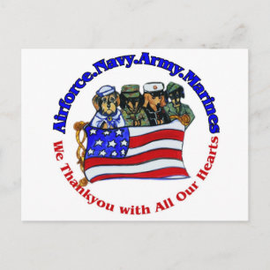 Salute to Troops Postcard