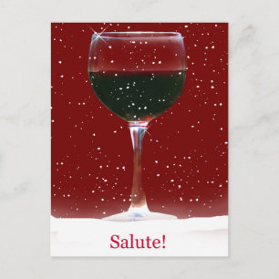 Salute Wine Snow Cheers Bonne Carte postale de vac