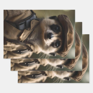 Saluting Silvester the Meerkat: A Veteran's Tale Wrapping Paper Sheet