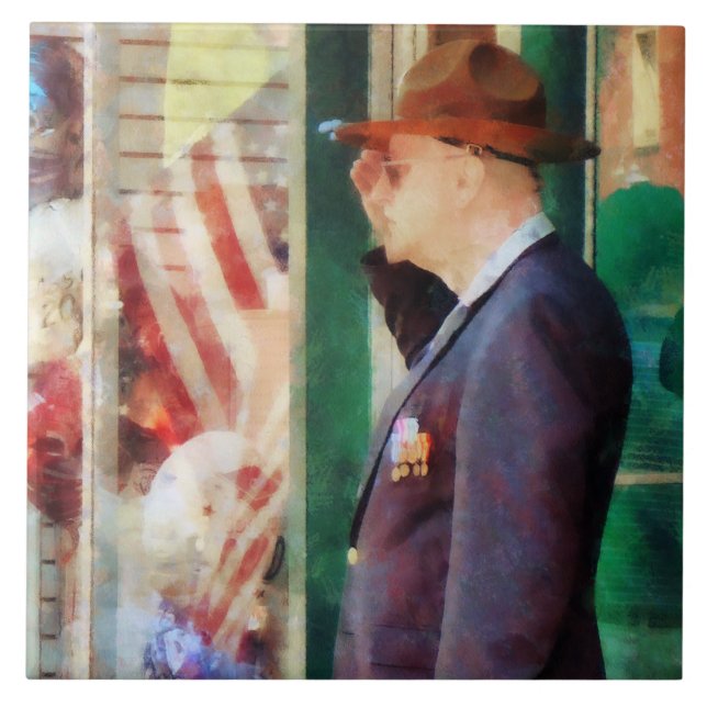 Saluting the Flag Tile (Front)