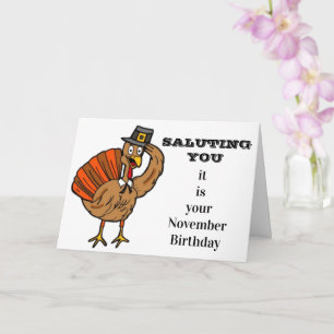 *SALUTING TURKEY* HAPPY IT IS "YOUR BIRTHDAY" CARD