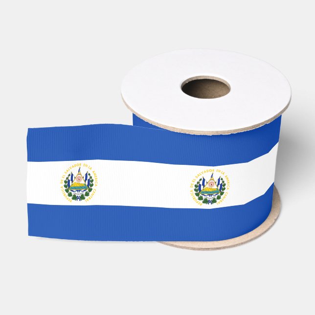 Salvador Flag & El Salvador travel, holiday/sports Grosgrain Ribbon (Spool)