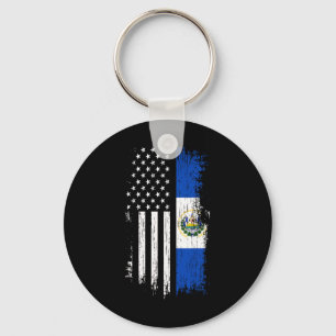Salvadoran America Flag - El Salvador Usa Shirt Keychain