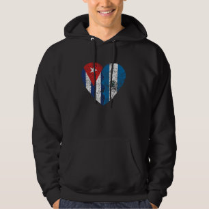 Salvadoran Cuban Flags Heart Cuba El Salvador Root Hoodie