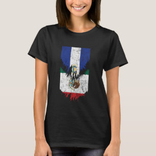 Salvadorian Mexican Flags Ripped Torn El Salvador T-Shirt