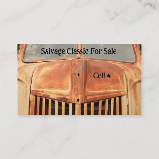 Salvage classic truck business card (Front)