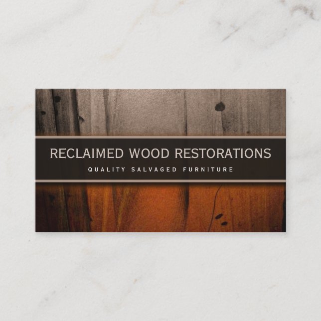 Salvage Furniture Restoration Wood Business Card (Front)