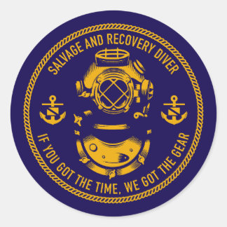Salvage & Recovery Diver Classic Round Sticker