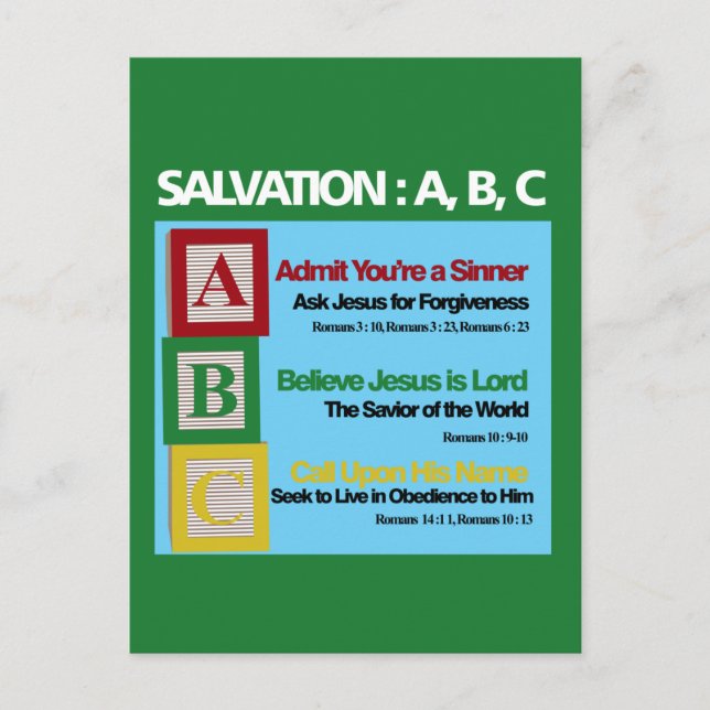 Salvation ABC Postcard (Front)