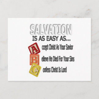 Salvation Is Easy As ABC Postcard