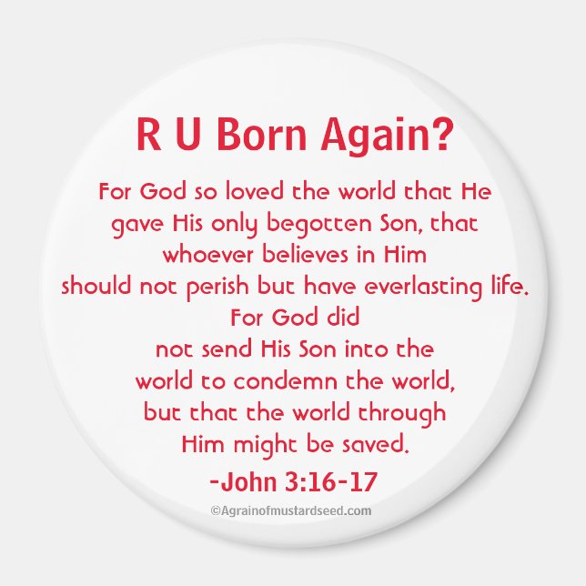 Salvation John 3:16 Magnet (Front)