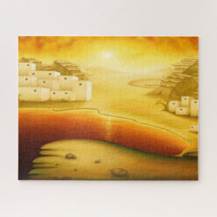 "Salvation" - Middle East, Orient Sunset Painting Jigsaw Puzzle