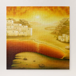"Salvation" - Middle East, Orient Sunset Painting Jigsaw Puzzle