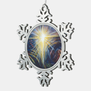 Salvation Snowflake Pewter Christmas Ornament